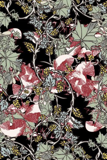 复古风连衣裙印花华亿平台图片