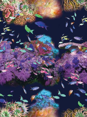 526056-原创时尚大牌海底 珊瑚丛 小鱼华亿平台