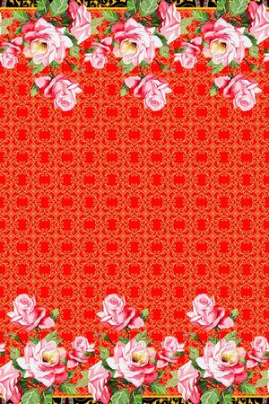 中东裙边花印花华亿平台图片