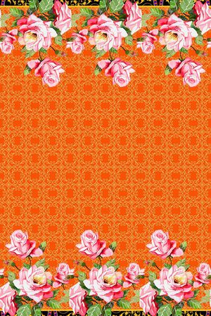 中东裙边花印花华亿平台图片