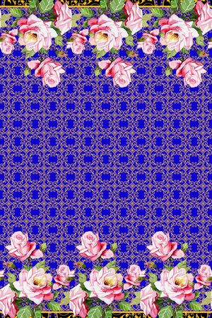 中东裙边花印花华亿平台图片