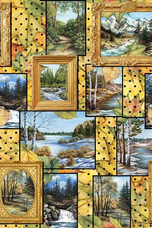 树叶印花华亿平台图片