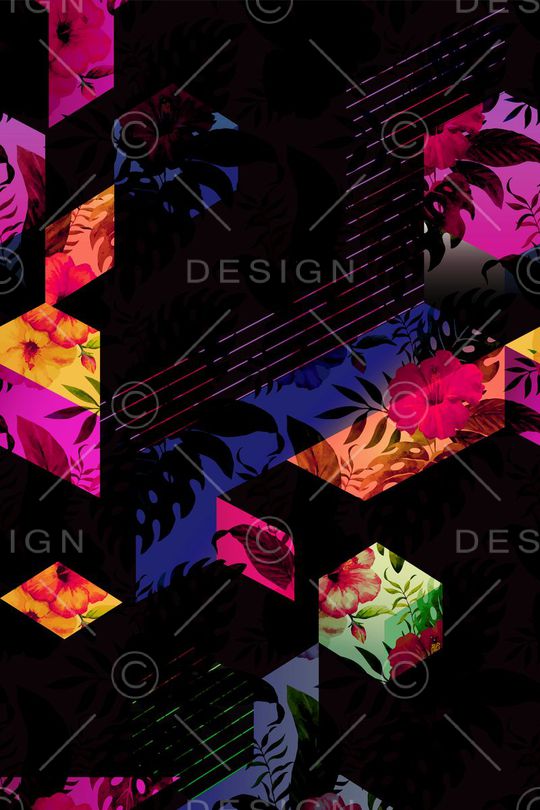 抽象花纹印花华亿平台图片