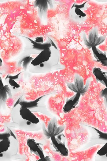 526219-复古水墨金鱼流光