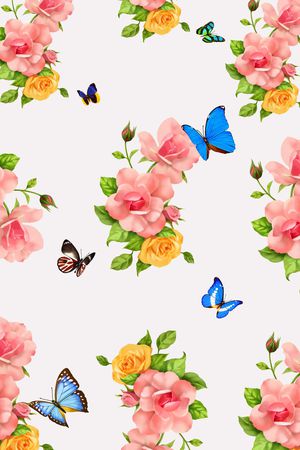 蝴蝶印花华亿平台图片