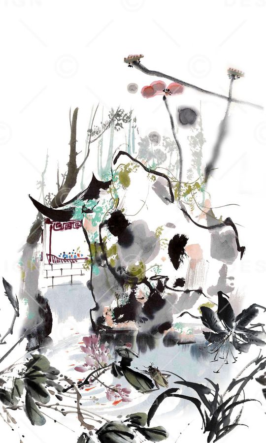 民居花卉印花华亿平台图片