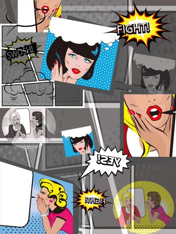 526254-欧美漫画风格人物 表情 文字 男装