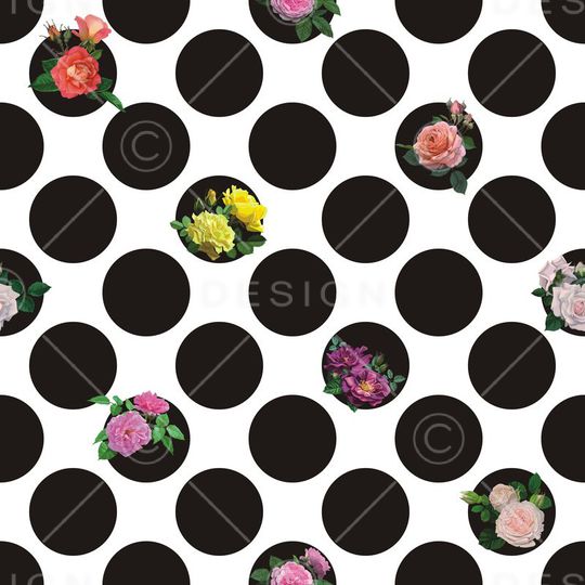 波点大牌玫瑰花 女装 衬衣 连衣裙 雪纺 印花 几何 碎花 小碎花 大花 方块 衬衫印花 简单 时尚 大牌 潮流印花 女装印花 传统印花 T恤印花 波点 圆点印花华亿平台图片