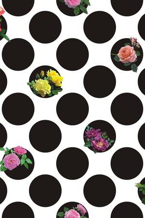 波点大牌玫瑰花 女装 衬衣 连衣裙 雪纺 印花 几何 碎花 小碎花 大花 方块 衬衫印花 简单 时尚 大牌 潮流印花 女装印花 传统印花 T恤印花 波点 圆点印花华亿平台图片