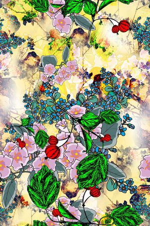 花卉印花华亿平台图片