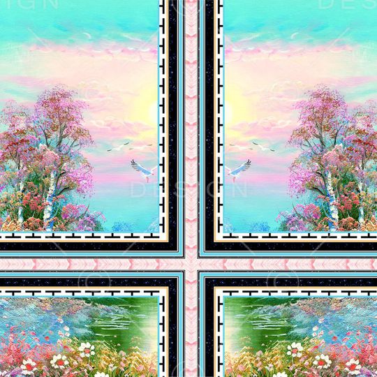 田园风印花华亿平台图片