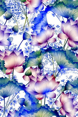 荷花印花华亿平台图片