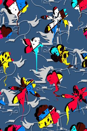 抽象印花华亿平台图片