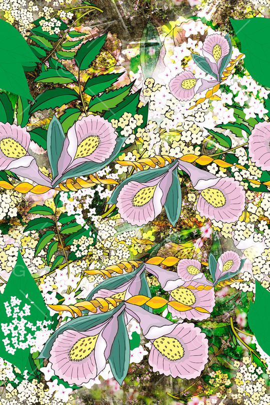 花卉印花华亿平台图片