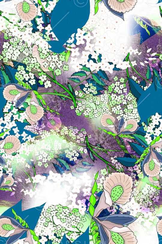 花卉印花华亿平台图片