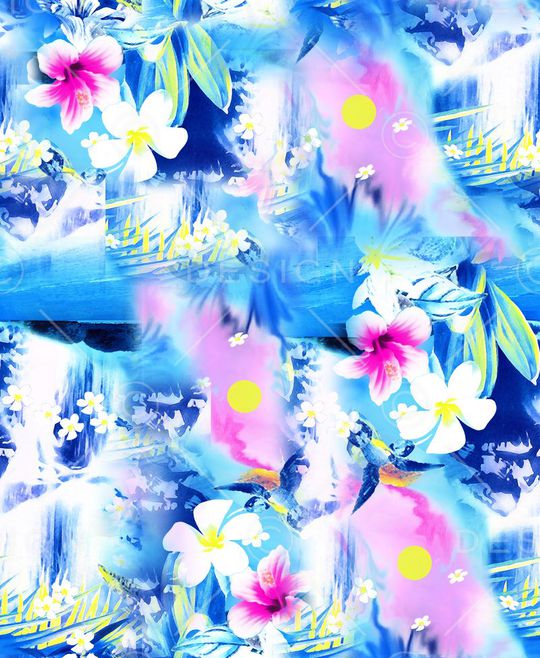 风景画印花华亿平台图片