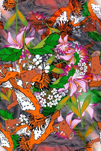 花卉连衣裙印花华亿平台图片