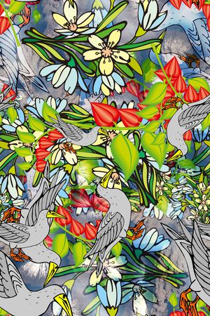 花卉连衣裙印花华亿平台图片