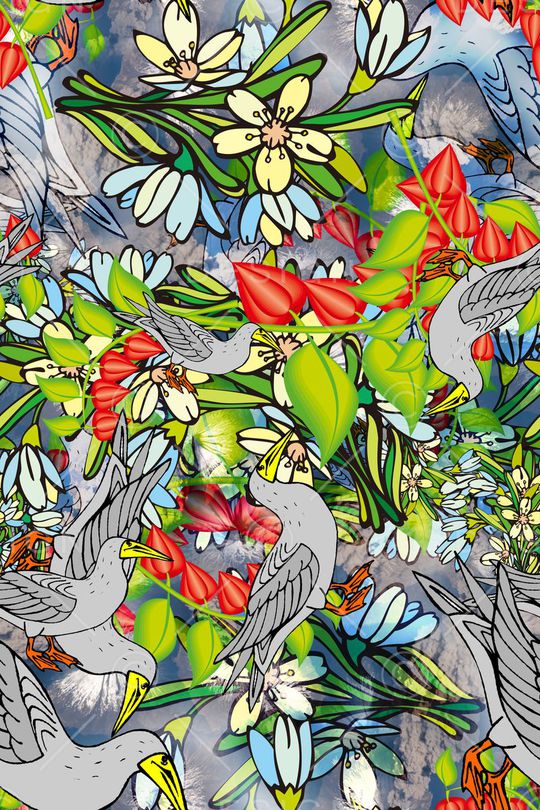 花卉连衣裙印花华亿平台图片