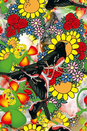 花卉连衣裙印花华亿平台图片