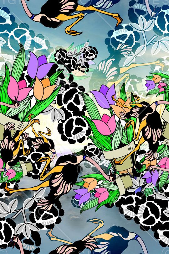 花卉印花华亿平台图片