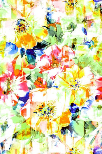 526610-抽象 时尚 潮流 水彩 大花 几何