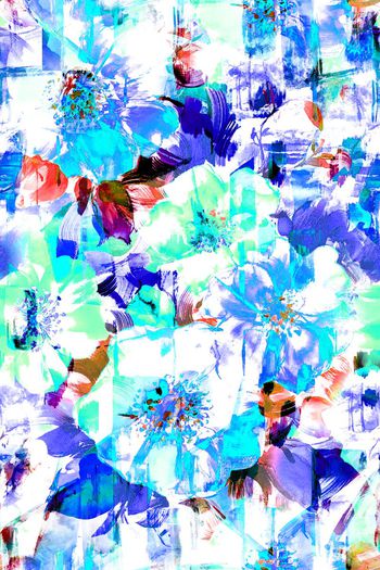 526611-抽象 时尚 潮流 水彩 大花 几何