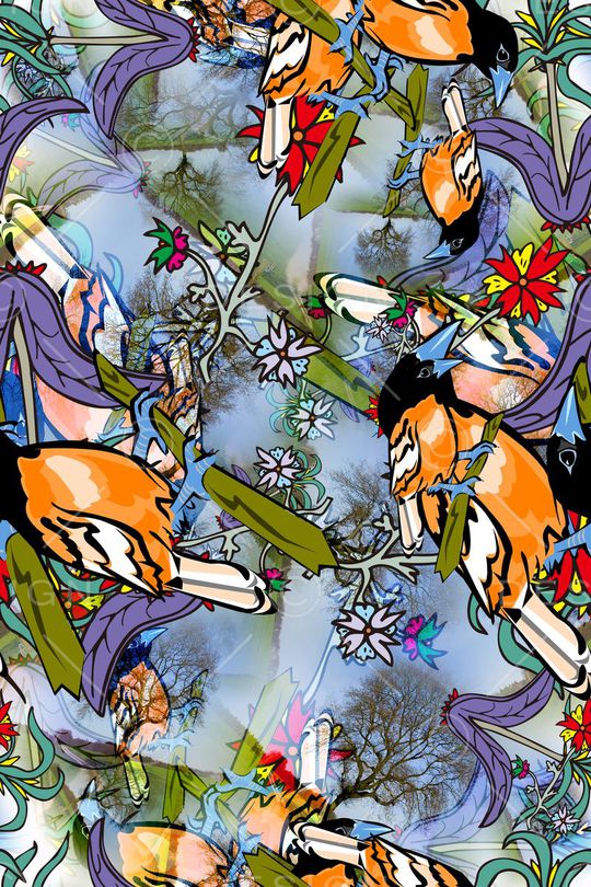 丛林田园风花卉印花华亿平台图片