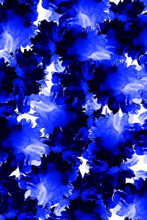 抽象水彩花卉印花华亿平台图片