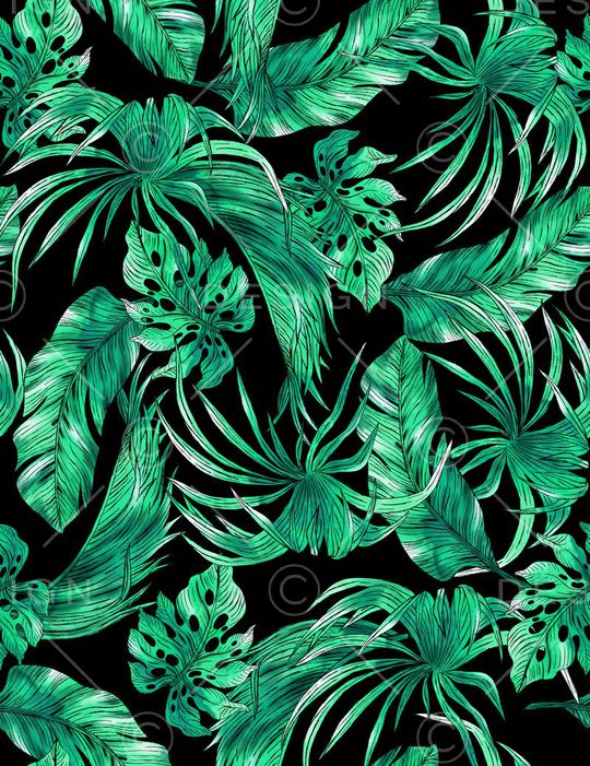 热带叶子印花华亿平台图片