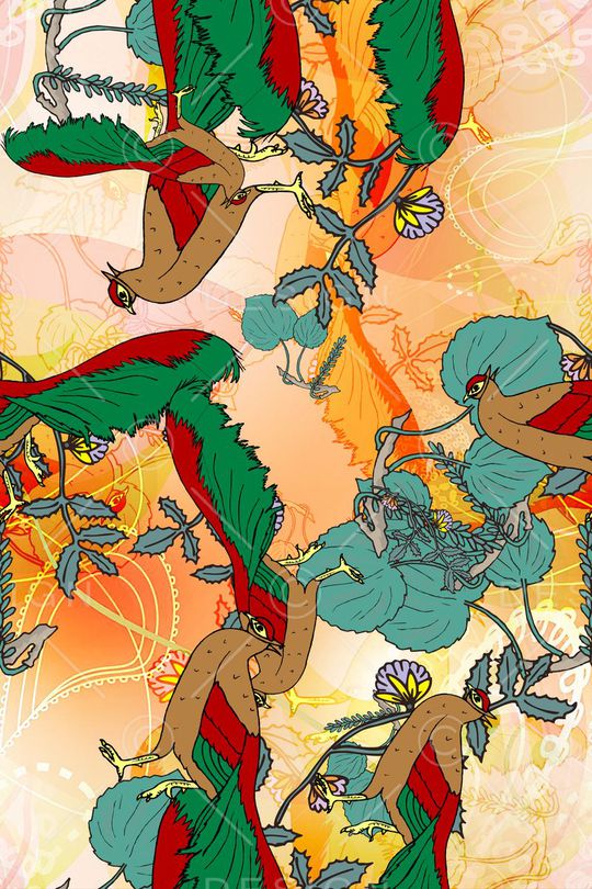 梦幻橘色印花华亿平台图片