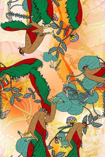 梦幻橘色印花华亿平台图片