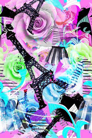 巴黎铁塔印花华亿平台图片