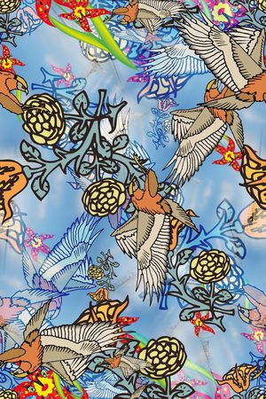 经典海洋蓝印花华亿平台图片