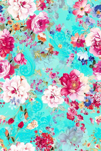 526950-时尚 大牌 花卉 佩斯利 花纹 蝴