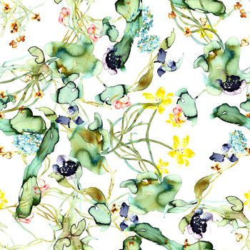 彩绘花卉印花华亿平台图片