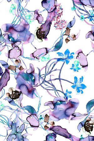 彩绘花卉印花华亿平台图片