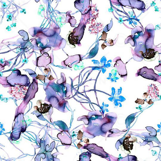 彩绘花卉印花华亿平台图片