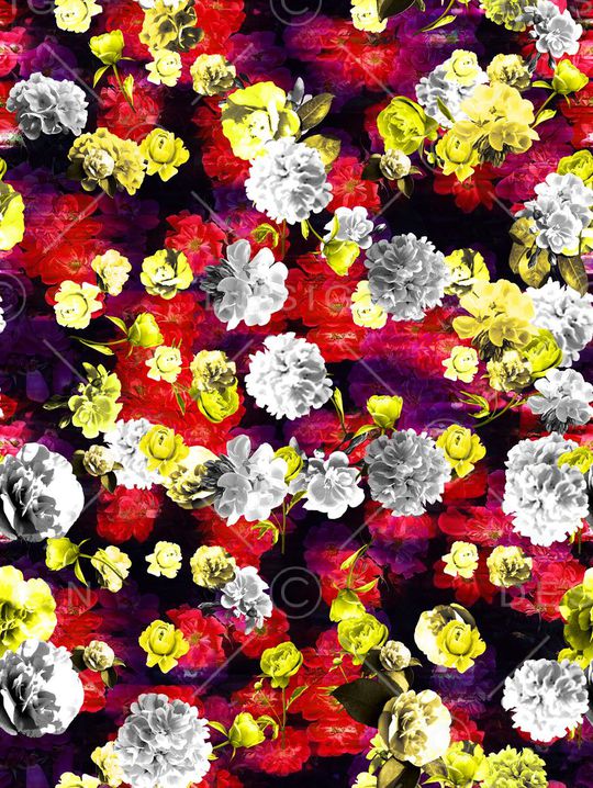 抽象花卉碎花印花华亿平台图片