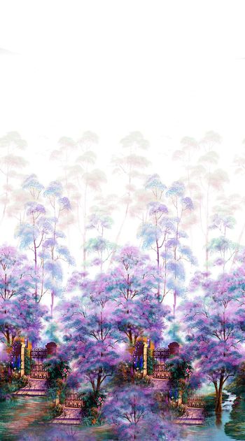 527077-时尚 油画 风景 定位 数码 印花