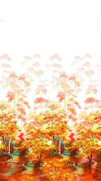 527078-时尚 油画 风景 定位 数码 印花