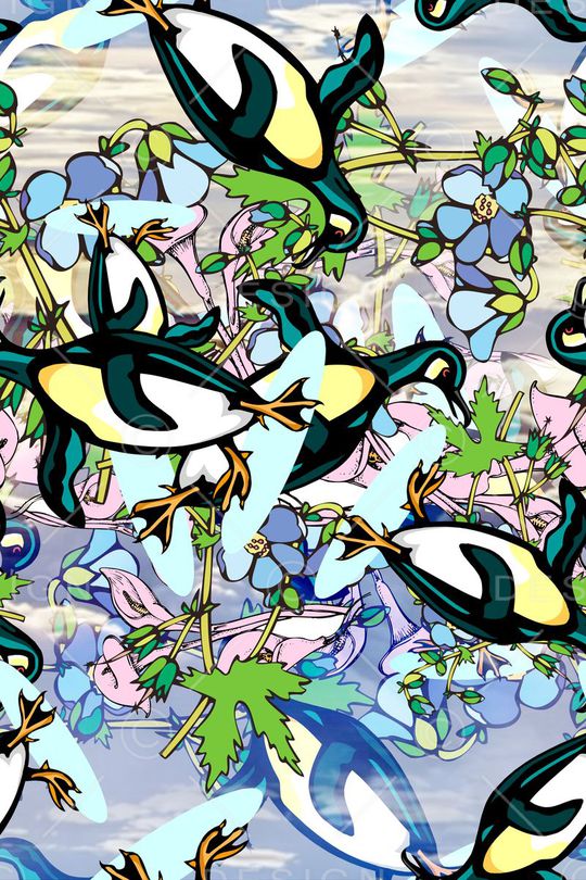 企鹅华亿平台印花华亿平台图片