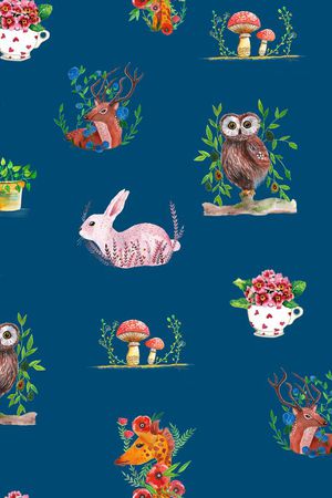 手绘动物印花华亿平台图片