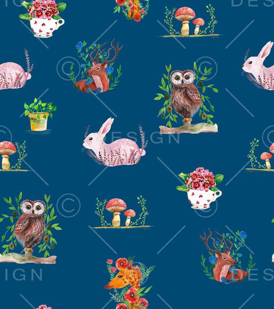 手绘动物印花华亿平台图片