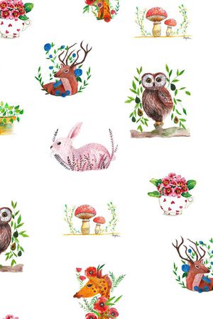 手绘动物印花华亿平台图片