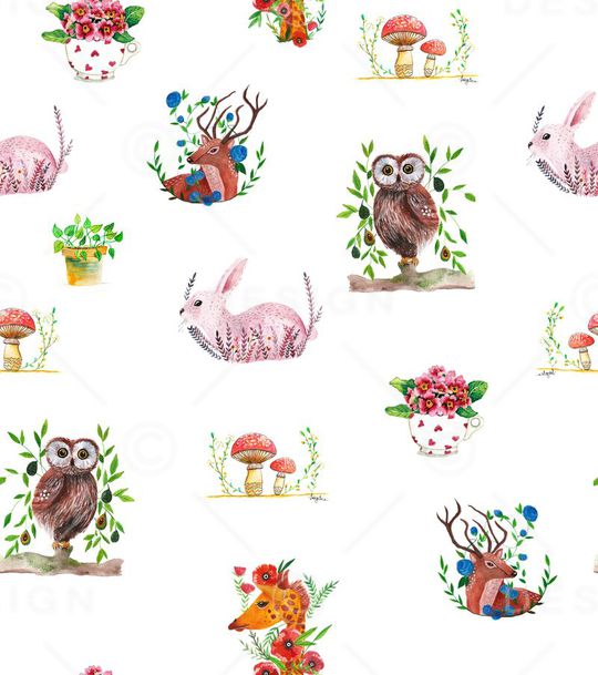 手绘动物印花华亿平台图片