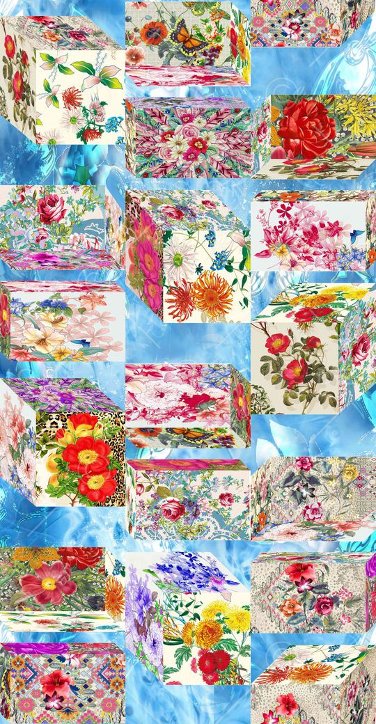 不规则几何印花华亿平台图片