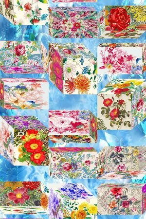 不规则几何印花华亿平台图片