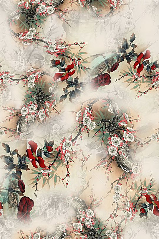 花卉印花华亿平台图片