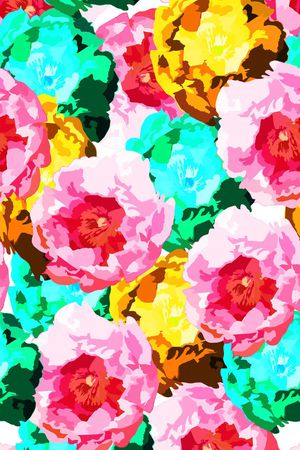 各色花卉印花华亿平台图片